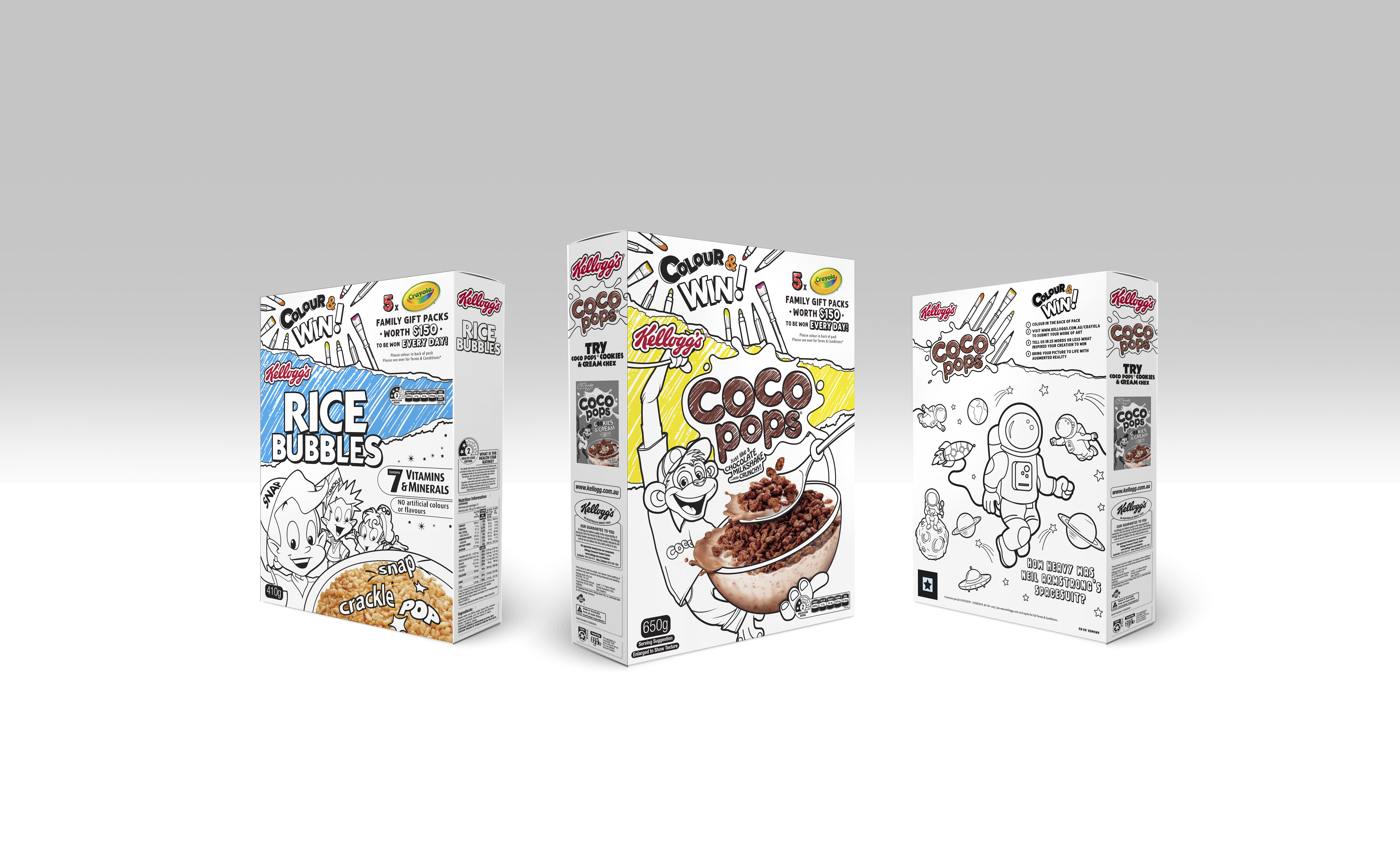 Kellogg’s goes black and white in new ‘Colour & Win’ promotion with Crayola via Kinetic, Sydney