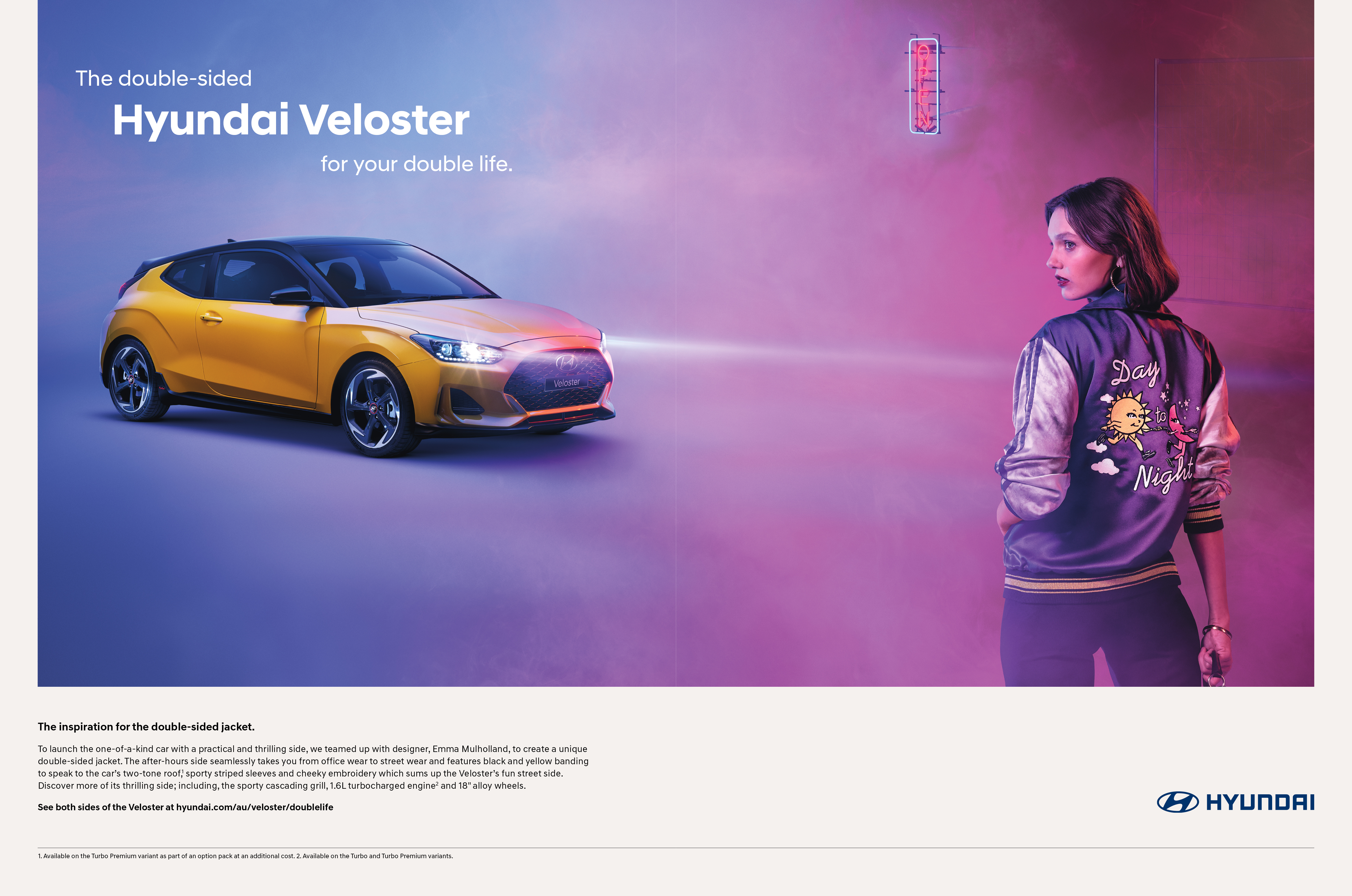 Hyundai teams up with fashion designer Emma Mullholland to launch the Veloster Double-Sided Jacket and campaign via Innocean Australia