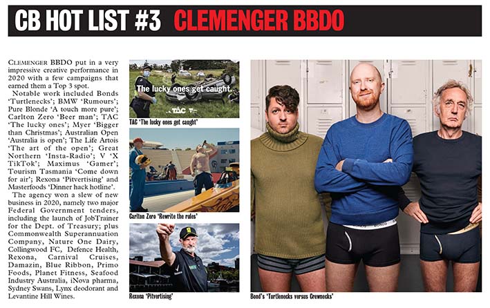 2021 CB HOT LIST #3: CLEMENGER BBDO