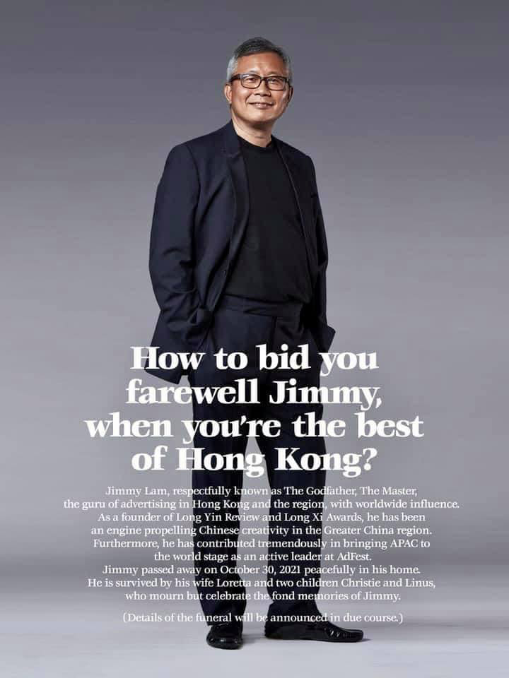 Chris Kyme’s Postcard from Hong Kong: A tribute to Jimmy Lam, a true advertising legend