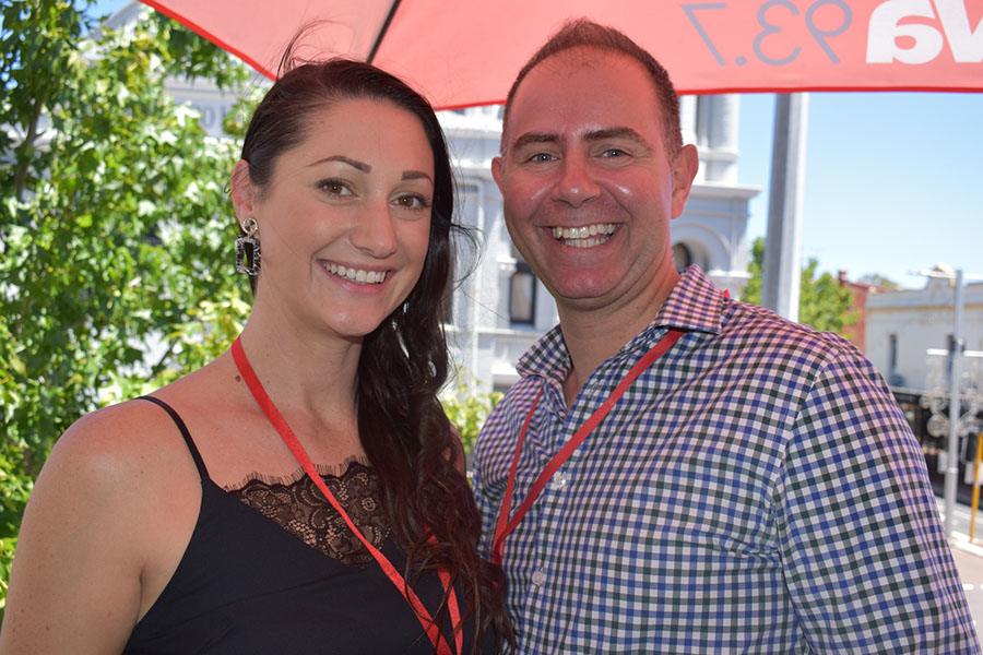 Clients and friends celebrate with Nova 93.7 at their annual Christmas Party on the balcony