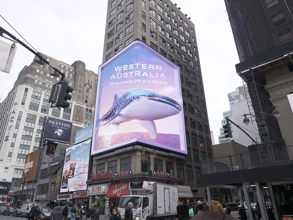 Tourism WA’s Walking On A Dream showcased in New York City’s Times Square on New Year’s Eve