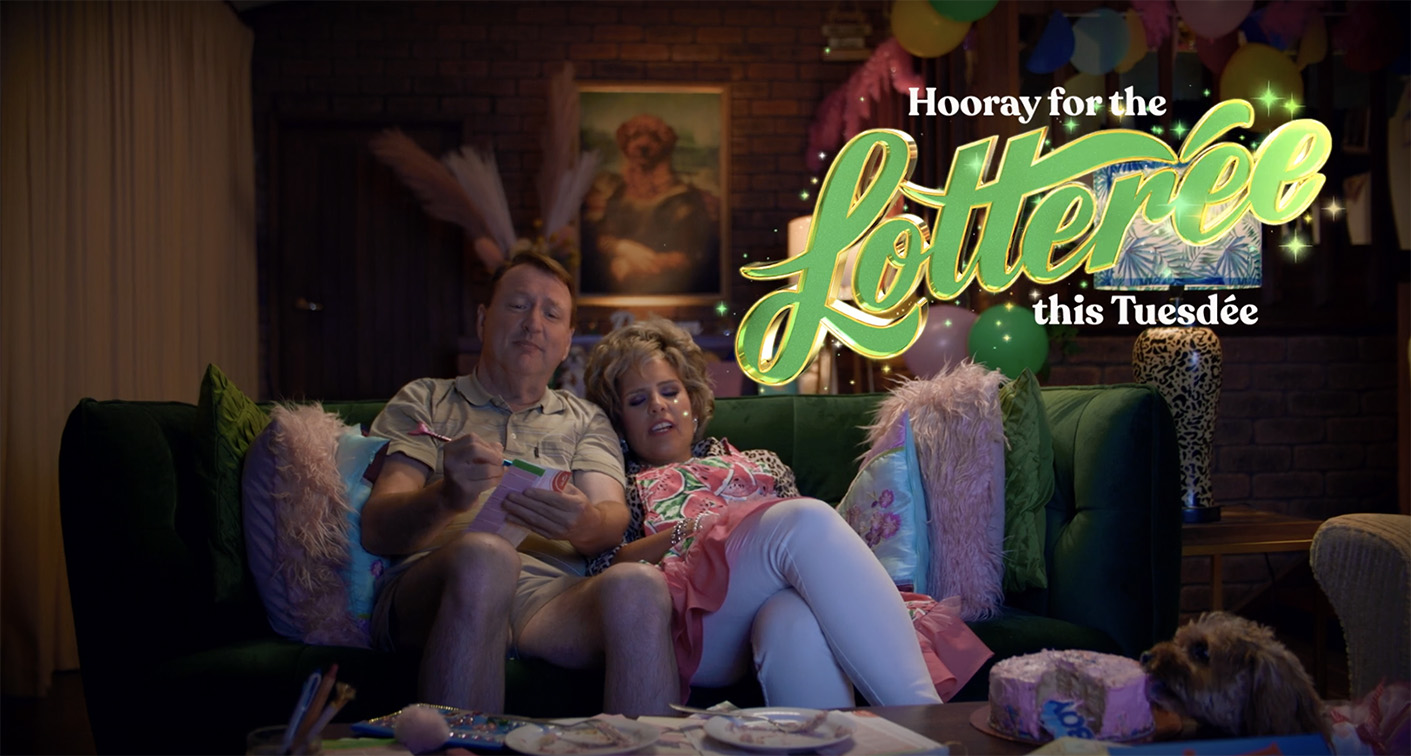 Lotterée’s loveable couple are back in second OZ Lotto campaign via 303 MullenLowe and Initiative