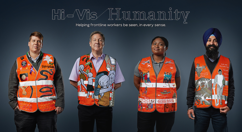 Textile artists rethink safety vests to help fight transport worker abuse in new campaign for Dept. of Transport + Planning via Clemenger BBDO