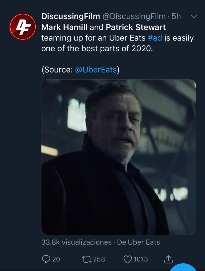 Special Group and Uber Eats takes ‘Tonight I’ll Be Eating’ platform to US and Canada with new TV spots featuring Mark Hamill and Patrick Stewart